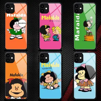 Karikatūra gudrs Mafalda Telefonu Gadījumā Gumijas iPhone 12 11 Pro Max XS 8 7 6 6S Plus X 5S SE 2020. GADAM XR 12Mini gadījumā