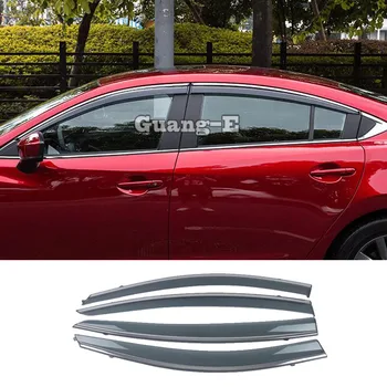 Auto Virsbūves Stick Plastmasas Logu Stikls Vēja Sejsegu Lietus/Saules Aizsargs Ventilācijas Liešanas 4gab Par Mazda6 Mazda 6 Atenza 2017 2018 2019