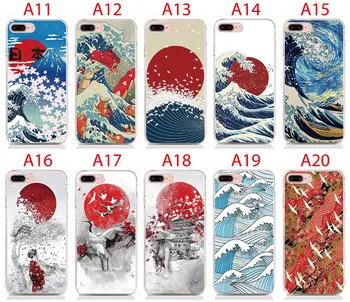 Par Alcatel 2019. Gadam 1. Sērijas 1S 1V 1C 1X 3 3C 3 V 3X 3L 2019 Gadījumā Mīksto TPU Drukāt Karikatūra Vilnis Mākslas Japāņu Shell Telefonu Gadījumos