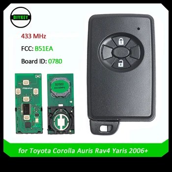 DIYKEY B51EA Smart Auto Atslēgu Toyota Corolla Auris Rav4 Yaris 2006+ ar 433Mhz 0780 PCB P1 D4 4D-67 89904-52071