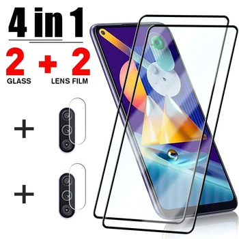 4IN1 Pilna Rūdīta Stikla Samsung A52S 5G A12 A50 A51 A71 Screen Protector for Samsung Galaxy S22 Plus A13 Aizsardzības Stiklu