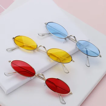 Jauni 1GAB Modes Dizaina Retro Mazas Ovālas formas Saulesbrilles Okulary Vintage Toņos, Saules Brilles, lai Vīrieši Sievietes Anti-zila gaisma Brilles