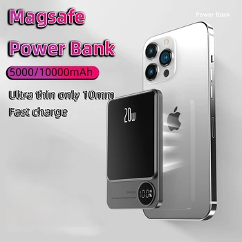 Magnētiskā Ātrās Uzlādes Wireless Power Bank 10000mAh Bezvadu Lādētāji un Ārējo Akumulatoru Liela Jauda, Autonoma Akumulatora 10000mAh