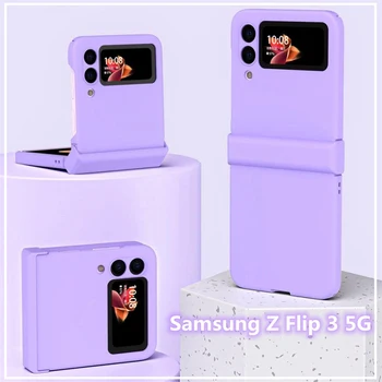 Samsung Z Flip3 Case for Samsung Galaxy Z Flip 3 5G Vāks Samsung ZFlip3 Macaron Krāsu Bruņas Viru Pilnībā Aizsargātu Tālruņa Vāciņu