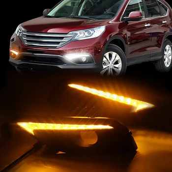 2gab Priekšējās LED dienas gaitas lukturi Dienas Gaismas lukturi W/Pagrieziena Signāla Gaismu Honda CRV 2012 2013 2014