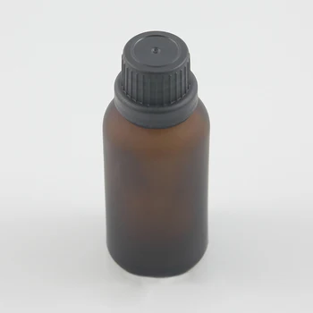 30ml dzintara krāsas stikla pudelē ar melnu vāciņu, Kosmētikas iepakojumu pudeles, stikla, dzintara matēta krāsa
