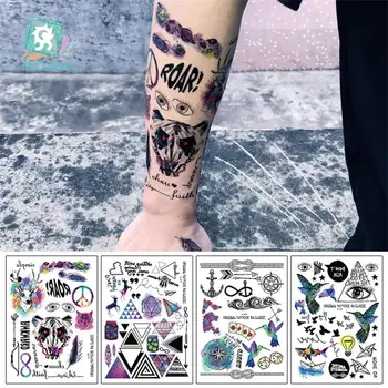 Fantāzija Vilks Srar Spalvu Body Art Flash Ūdens Nodošanu Ūdensnecaurlaidīgus Pagaidu Tetovējumu Uzlīmes, Sieviešu, Vīriešu Rokas Viltus Tetovējumiem