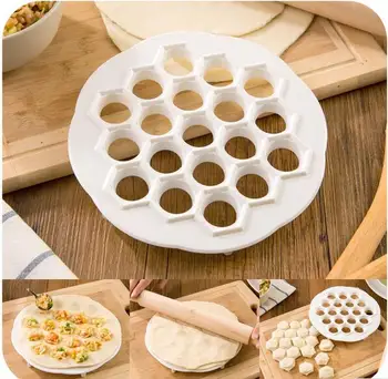 Jaunu Klimpu Pelējuma Maker Virtuves Mīklas Nospiediet Pelmeņi DIY 19 Caurumi Pelmeņi Maker Pelējuma