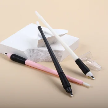 Microblading Vienreizējas lietošanas Pildspalva Sterilizētu Asmens Ērts Gumijas Rokturis Ar Pigmentu Sūklis daļēji pastāvīgu aplauzums