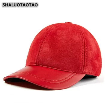 SHALUOTAOTAO Sieviešu Zirgaste Beisbola Cepurīte Ziemas Jauna Aitādas Īstas Ādas Cepure Vīriešiem Regulējams Izmērs Modes Pāris Cepures
