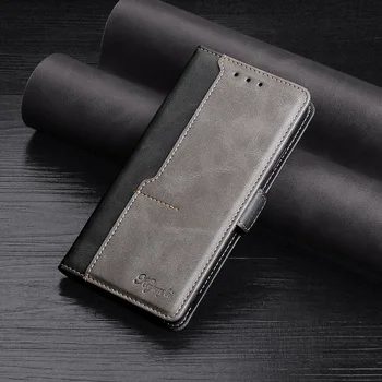 Flip Case For Moto E7 Jauda Maks Ādas Segumu Krāsu Kontrastu Telefonu Gadījumā Biznesa Segtu Capa