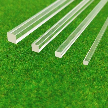 10 GAB. 2mm 3mm 4mm 5mm laukumā augsta caurspīdīga akrila organiskā stikla stieņa DIY rokasgrāmata būvniecības modeli materiāla garums 25cm