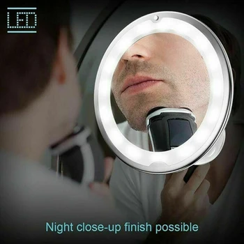 10X LED Palielināmais Kosmētikas Spogulis piesūcekni, par 360 Grādiem Rotējoša LED Gaismas Iedomība Spogulis 10X Elastīgu Kosmētikas Spoguļi ar LED