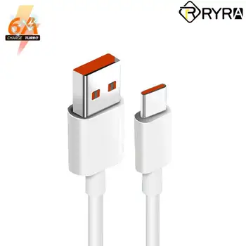 RYRA 6A Super Ātra Uzlāde Datu Kabelis Piemērots Huawei Xiaomi Godu TIPA C Zibspuldzes Uzlādes Orange Mobilo Telefonu Uzlādes 66W
