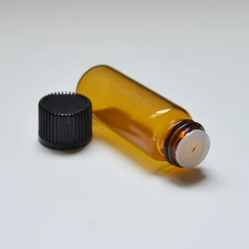 Ātra Piegāde Maziem Dzintara krāsas Stikla 5ml Pudele ar Sprauslu Reduktoru Mini Ēteriskās Eļļas Pudele Bezmaksas Piegāde