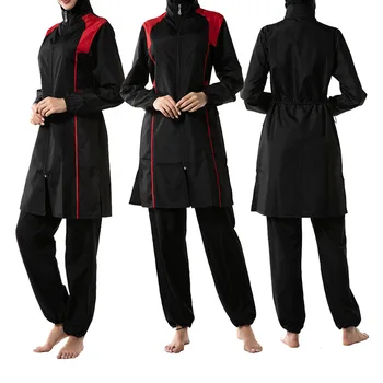 Musulmaņu Sporta Sievietēm, Hijab Muslimah Islāma Sporta Apģērbu Hijab Garām Piedurknēm Pilnībā Segtu Peldkostīmi Drēbes Uzvalku Set Plus Lieluma