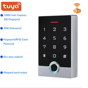 Tuya APP WIFI Durvju Piekļuves Kontroles Sistēmas 13.56 Mhz RFID Kartes Biometrisko pirkstu Nospiedumu Piekļuves Kontroles Tastatūru Durvju Slēdzene