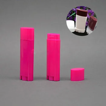 100 Gab 4.5 g Multicolour Tukšas Plastmasas Ovāls Dzīvoklis Caurules Lūpu Balzams, Caurules Mājās gatavotu Lūpu krāsu Konteineri DIY Kosmētikas Pudeles