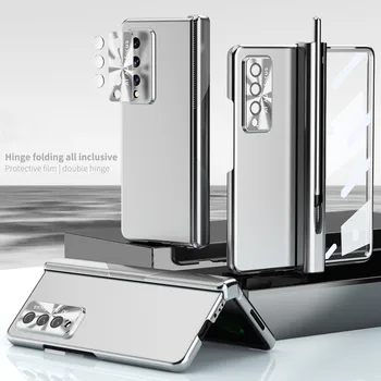 Smago Aizsardzības Stiklu Plēves Case for Samsung Galaxy Z Fold3 5G Reizes 4 Fold4 Reizes 3 Zfold3 Pildspalvu Turētājs Pilna Ķermeņa Tālrunis Soma