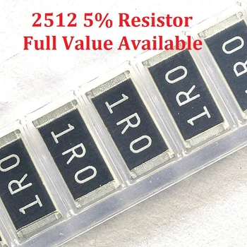 100pcs/daudz SMD Chip Rezistors 2512 6.8 M/7.5 M/8.2 M/9.1 M/10M/Om 5% Izturība 6.8/7.5/8.2/9.1/10/M Rezistori 6M8 7M5 8M2 9M1