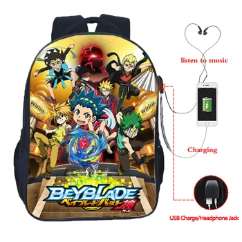 Anime Beyblade USB Maksas Students Skolas Somas Skolēniem Zēni Meitenes uz muguras pārnēsājamiem Skaistu Schoolbag Modes Mugursomu, lai Tīņi, Vīrieši