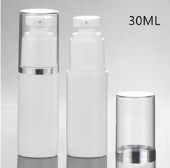 30pcs/daudz 30ml tukšs skaidrs, atkārtoti uzpildāmi augstspiediena sūkņa pudele ar karstspiedes sudraba gredzens