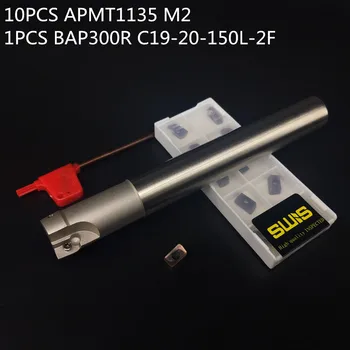 10PCS APMT1135 M2 + 1GB 20mm Frēzēšanas turētājs BAP300R C19-20-150L-2F sejas dzirnavas apdares Darba P M K