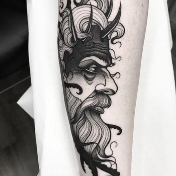 Ūdensnecaurlaidīgus Pagaidu Tetovējumu Uzlīmes Black Atdzist Garo Viļņu Bārdu Cilvēks Flash Tetovējums Viltus Tatto Kāja Body Art Sievietēm Vīriešiem