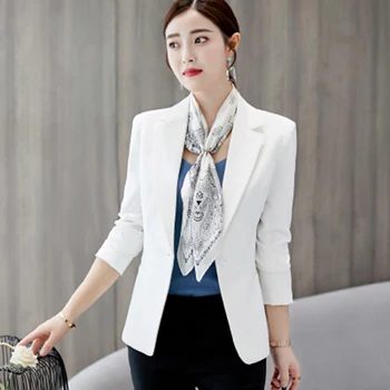 Korejiešu Versija Slim Uzvalks, žakete mujer ir 2021. Temperaments Slim Uzvalks Rudens Modes Biroja Dāma Vienu Krūtīm, Cieta Pilnīgu Bleizeri
