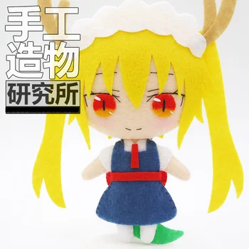 Anime Garām Kobajaši ir Dragon Meitene 12cm Mīkstās mīkstās Rotaļlietas DIY Roku Kulonu Keychain Lelle Radošo Dāvanu