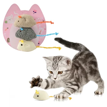3 Gab. Kaķis Interaktīvās Rotaļlietas Smieklīgi Simulācijas Peli, Kaķu Rotaļlietas, Plīša Peli, Rotaļlietas Nepatiesu Peli Papildu Pelēm Spēlēt Pet Kitten