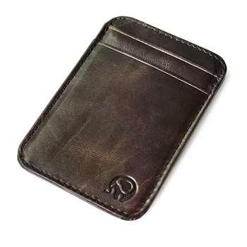 ādas biznesa kredītkartes turētājs gadījumā, lai aizsargātu kredītkartes īstas ādas slim bankas kartes vāciņu vintage porte carte