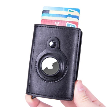 2022. gadam, Modes Apple Airtag Seifs Vīriešu Biznesa ID Kredītkartes Īpašnieks Rfid Slim Anti Aizsargātu Airtag Slaidu PU Ādas Gadījumā Karti