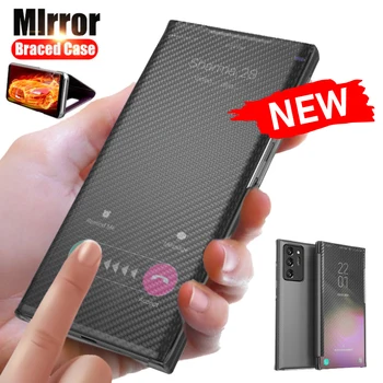Smart flip tālrunis case For Samsung Galaxy Note 8 9 10 20 S11E S30 S21 Ultra A02 A21S A51 A71 S9 Var atbildēt uz zvaniem, bez flipping