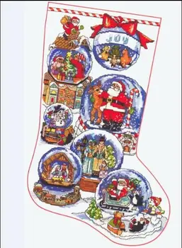 Ziemassvētku Zeķu 4 14CT Bezmaksas Piegāde augstākās Kvalitātes Skaitot Cross Stitch Komplekti Izšūšanai Mājas Dekoru Rokdarbi
