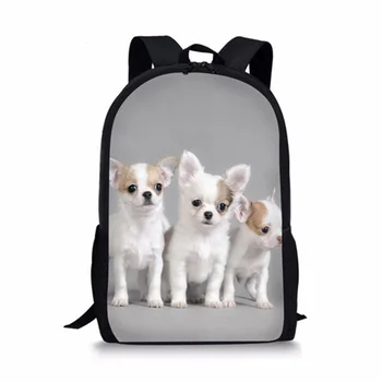 Gudrs Chihuahua Suns Drukas Bērnu Skolas Somas Ar Pusaugu Zēni Meitenes Back Pack Bookbag Bērnu Mugursoma Mochilas Escolares Infantis