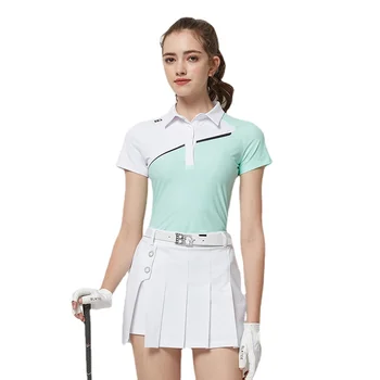 Jauns sieviešu golfa īsām piedurknēm T-krekls vasaras slim fit sieviešu jersey āra sporta tops ar sieviešu svārki