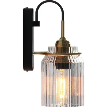 Rūpniecības Vēja LED Sienas Lampa Vintage Bēniņi Dzelzs Stikla Sconce Par viesistaba, Guļamistaba Gultas Sienas Gaismas Mājas Dekoru Luminaria