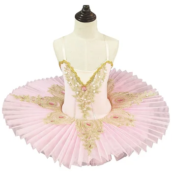 Meitene Baleta Kleitu Ezera Gulbis Baleta Tutu Sieviešu Deju Kleitu Zelta Mežģīnes Balerīna Dimanta Pieaugušo Baleta Tutu Darbības Kostīms