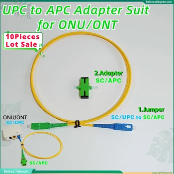 10pcs SC UPC - APC adaptera kabeli, lai ONU ONT NU pieslēgumu Universālās SC/UPC, lai SC/APC 0,5 m Džemperis ar APC Adapteris Atbilstu