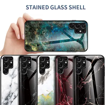 Marmora Rūdīts Stikls Case For Samsung Galaxy S22 Ultra S22Plus Triecienizturīgs Vāks Stikls Atpakaļ Gadījumā, Samsung S22 Plus 5G
