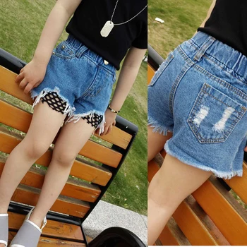 Bērnu apģērbs vasarā jaunas ielidošanas meitene modes visu maču ūdens mazgāšanas džinsa bikses,bērnu pusgarās