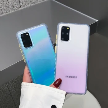 Beidzis krāsu Samsung s21 s22 note20 ultra mobilo telefonu gadījumā s10plus S20 S20 5g caurspīdīgs mobilā telefona soma