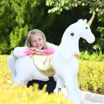 Bērniem Braukt uz Pastaigu Unicorn Šūpošanas Zirgu Izjādes Rotaļlieta Bērniem par Meiteni, No 3-12 Gadiem