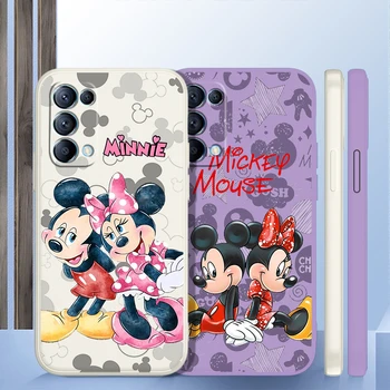 Mickey un Minnie Mīlestība Telefonu Gadījumā Par OPPO Atrast X5 X3 X2 neo Pro Lite A5 A9 2020. Gadam A96 4G 5G Šķidruma Virves Candy Krāsas Aptver Fundas