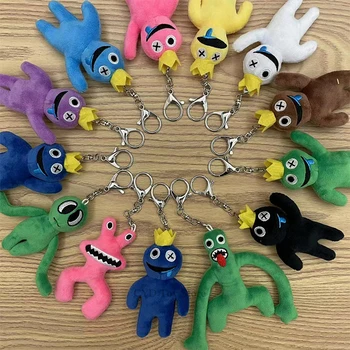 Varavīksnes Draugiem Keychain Plīša Rotaļlieta Kawaii Spēlē Lomu Lelle Blue Monster Mīkstu Pildījumu Dzīvnieku Rotaļlietas Bērniem Plīša Lelle Ziemassvētku Dāvanas