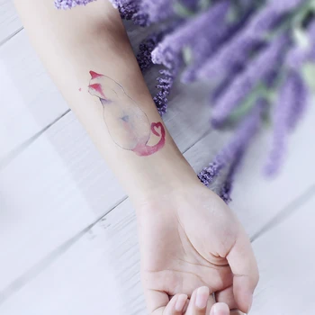 Pagaidu Tetovējumu Uzlīmes rozā kaķu mīlestība modelis Elementu, Mazo dzīvnieku ziedu Ūdensizturīgs Viltus tetovējums, par kazlēnu, meitene, zēns, vīrietis, sieviete