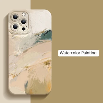 IPhone 11 12 13 Pro Max Akvareļu Glezna Gadījumā Varavīksnes Triecienizturīgs Mīksto Tpu Silikona Vāciņu tālruņa gadījumā, iphone 11 lieta
