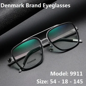 Dānijas Zīmola Brilles, Rāmis Vīriešu 9911 Business Square Bezskrūvju Ultravieglajiem Tuvredzība Brilles Sieviete Briļļu Dubultās Staru Dizainers